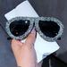Fashion Large Frame Frog Mirror Front Retro Luxury Full Diamond Street Shooting Catwalk Party Sunglasses Men And Women Anti Ultraviolet_viptrois.com