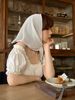 Korean Style Thin Striped Triangle For Women Summer Beach Vacation Fashionable Sun Protection Breathable Headband Silk_viptrois.com