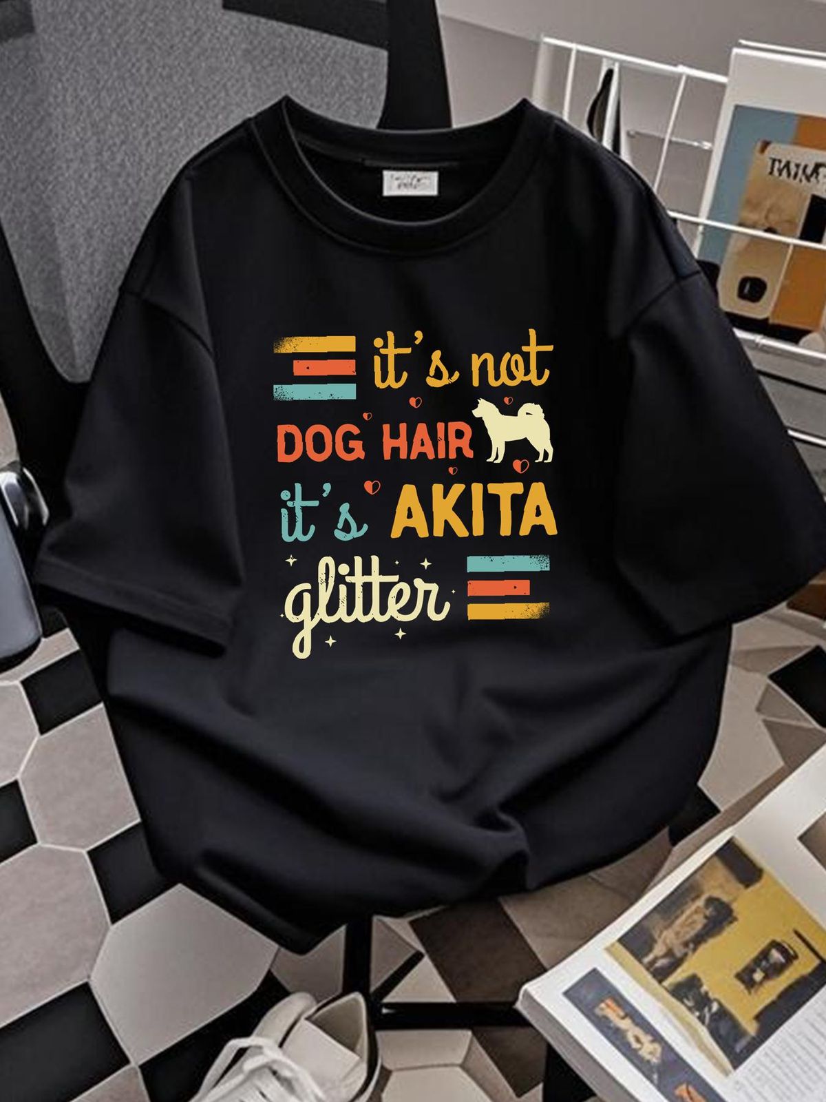 Cute Akita Inu Dog Lover T Shirt Japanese Dogs Pet Owner Funny Sayings Soft Comfortable Fashion Breathable Stylish Homme Slightly_viptrois.com