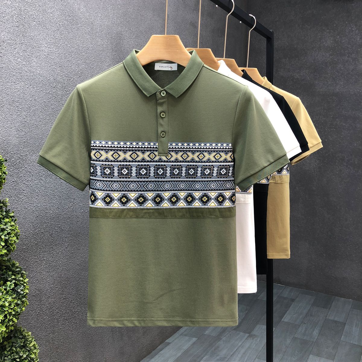2025 Summer Fashion Splicing Contrasting Colors Men's Short-sleeved Polo Shirt New Trend Lapel Casual High-end Top_viptrois.com