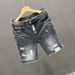 Denim Shorts, Men's New Summer High Street Distressed White Hole Slim Fit Capris, Korean Version Trend Versatile Small_viptrois.com