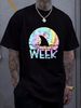 Retro Shark Fin Week 2023 Shark Lover Ocean Wildlife Tie Dye T-Shirt Slightly Graphic Fashion Designer Clothes Unisex Soft Comfortable Summer_viptrois.com