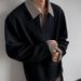 Houndstooth Collar Long Sleeve T-Shirt Men's Summer Trendy Brand High-End Polo Sweatshirt American Retro Base Shirt_viptrois.com