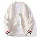 Men's Knit Cardigan – Autumn Fashion Long-Sleeve Sweater With Stand Collar (Trendy Open-Front Coat, Relaxed Fit, Vintage-Inspired Layering Piece)_viptrois.com