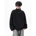 Half Button Design High Neck Hoodie Trendy New Style Fashion Design Versatile Loose Top_viptrois.com