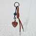 Bag Pendant Simple And Creative New Leather Rope Heart-shaped Keychain Weaving_viptrois.com