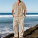 Men's Clothing European And American Men's Sports Casual Suits Hooded Cotton And Linen Long Sleeved Shirts Loose Trousers Suits_viptrois.com