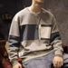 Japanese Retro Sweatshirt Men's Spring Loose Design Long Sleeve T-Shirt High Street Ins Trendy Brand Cool Color Block_viptrois.com