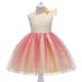 Children's Dress Gradient Mesh Puffy Princess Dress Star Sequins Oblique Shoulder Girls Festival Costume_viptrois.com