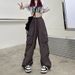Men's Clothing Women's High Waisted, Slimming Cargo Pants, New Spring/summer Style, Versatile, Loose, Straight Leg, Floor Length Trousers._viptrois.com