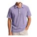 Men's Half-Zip Waffle Knit Polo Shirt - Breathable Short Sleeve Casual T-Shirt, Loose Fit, Solid Color, Trendy Streetwear For Summer & All Seasons_viptrois.com