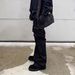 Men's and women's urban black casual trousers, trendy men's and women's same three-dimensional pockets and micro-flare zipper overalls_viptrois.com