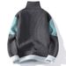 Pure Anyang Lazy Style Color-Block Turtleneck Sweater For Men Winter Fleece-Lined Thickened Warm Trendy Loose Knitted Base_viptrois.com