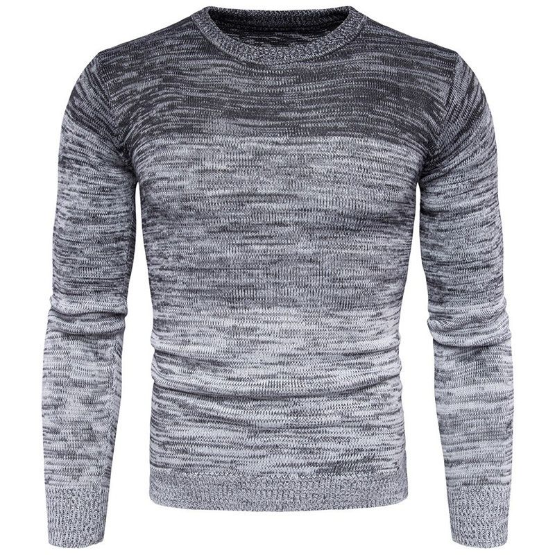 Pure Autumn Crew Neck Pullover Base Knitwear Korean Style Casual Men's Youth Long Sleeve Sweater_viptrois.com