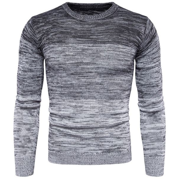 Pure Autumn Crew Neck Pullover Base Knitwear Korean Style Casual Men's Youth Long Sleeve Sweater_viptrois.com