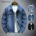 Men's Clothing Fashion Tops Trendy Brand All Match Slim Edge Ripped Denim Jacket_viptrois.com