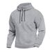 American Style Spring And Autumn Fleece-Lined's Loose Stand Collar Hooded Pullover Zipper Long Sleeve Sweatshirt For_viptrois.com