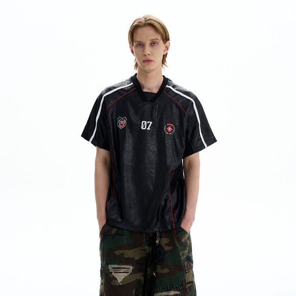 2026 New Ins Hip-hop Jersey Short-sleeve T-shirt For Men, Summer Loose-fitting American Style Unisex Cool Sports Top_viptrois.com