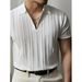 Men's Clothing Retro Zipper Knitted Polo Shirt Short Sleeve Summer New Slim Elegant Commuter T Shirt Top_viptrois.com