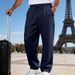 Men's Stretch Knit Jogger Pants – All-Season Straight-Leg Business Casual Trousers (Navy/Black/Army Green, S-Xxxl)_viptrois.com