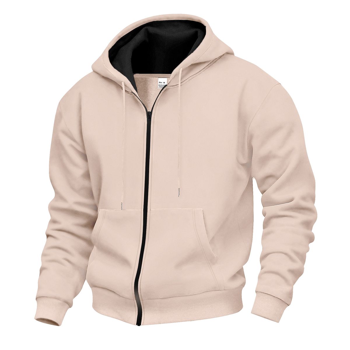 Men’s Fleece-Lined Zip-Up Hoodie – Winter-Ready Warmth & Comfort (Navy/Black/Light Gray/Khaki) – Relaxed Fit, Soft Inner Velvet (S-XXXL)_viptrois.com