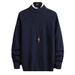 Men's Half-High Collar Sweater – Autumn/Winter Knit Pullover (White, Black, Burgundy, Sizes M-3XL)_viptrois.com