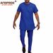 Men's Casual Cotton Short Sleeve Set Africa Print Two-Piece Clothing Polyester Muslim Sets_viptrois.com