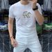 One Piece From The Source Factory, European Fashion Spot Three-dimensional Letter Printing Breathable Mercerized Cotton T-shirt_viptrois.com