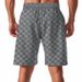 Men's Checkerboard Pattern Heavyweight Shorts - Loose Fit 5-Inch Summer Casual Shorts With Hip Hop Style_viptrois.com