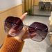 2024 New frameless cut edge trendy slim face, fashionable and stylish sunglasses for women with UV protection_viptrois.com