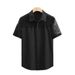 Men's Clothing New Summer Men's Lace Stitching Short Sleeved Shirt Slim Fashion Shirt_viptrois.com
