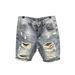 Men Straight Loose Korean Fashion Denim Short Pants Holes Summer Five Piece Jeans Shorts_viptrois.com