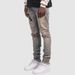 Men's Clothing High Street Fashion Trend Men's Jeans Blue Slim Fit Elastic Patch Print Design Foreign Trade Wholesale Jeans Men_viptrois.com