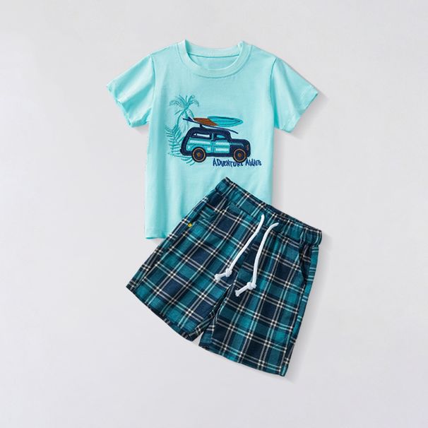 Mother & Kids Children's Short Sleeved Suits New Children's Summer T Shirt Suits Children's Summer Suits Summer Boys Suits_viptrois.com
