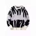Retro Color-Block Unisex Sweater – Oversized Loose Fit Crewneck Pullover (S-XL)_viptrois.com