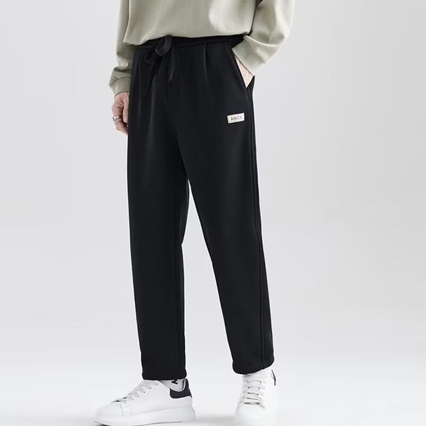 Men's Gray Casual Pants Loose Straight Leg Wide Leg Sports Style Trendy Spring Autumn Versatile Men's Bottoms_viptrois.com