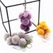 Bag Charm Creative Grape Fruit Keychain Cute Bag Plush Pendant Lace Bow Hair Ball Car Key Chain Ornaments_viptrois.com
