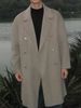 Loom Loom Cuban Collar Trench Mid-Length Autumn Padded Thickened Double-Breasted Wool Men's Woolen Coat_viptrois.com