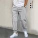 Men's Clothing 3D Printed Men's Holiday Casual Black And White Patchwork Loose Drawstring Pants ML01_viptrois.com