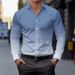 Spring And Autumn New Men's Gradient Color Casual Loose Long Sleeved Shirt_viptrois.com