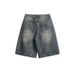 Men's Clothing Thin Denim Shorts Men's Summer New Straight Half Pants High Street Shorts_viptrois.com