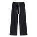 Streetwear Heavyweight 430g Cotton Pants – Relaxed Fit, Drawstring Waist, Spliced Flared Hem (Paris Pink/Black/Ash Grey, S-XXL, Oversized)_viptrois.com