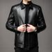 New Autumn Winter M's Middle-Aged Young People, Casual Zipper Lapel, Thin Jacket, Loose And Plush Leather Jacket For_viptrois.com