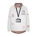 American College Style Embroidered Cartoon Two-Piece Plaid Patchwork Turn-Down Collar Sweatshirt Men's Spring And_viptrois.com