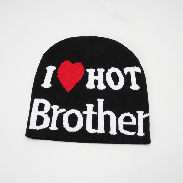 Women's Hats Retro Letter Jacquard Knitted Wool Hat For Women Autumn And Winter All Match Street Fashion Pullover Hat Warm And Small Face_viptrois.com