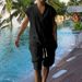 Men's Clothing New Casual Jacquard Knitted Summer Loose Sleeveless T-shirt Shorts Suit Men_viptrois.com