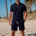 Men's High Quality Loose Fitting Versatile Fashionable Trendy Short Sleeved Shirt And Shorts Set Casual Summer Two Piece Set_viptrois.com