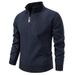 Men's Winter Knit Sweater Jacket With Stand Collar & Fleece Lining – Stylish Casual Pullover For Urban Fashion_viptrois.com