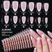 150 Pieces Of White Edge Wear Nails Nude Pink False Nail Pieces Full Paste Frosted Nail Art Nail Pieces_viptrois.com