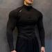 Men's Quick-Dry Stretch Fitness Top – Seamless Semi-Zip Training Shirt With Jacquard Pattern, Breathable & Slim Fit For Gym, Running & Casual Wear_viptrois.com